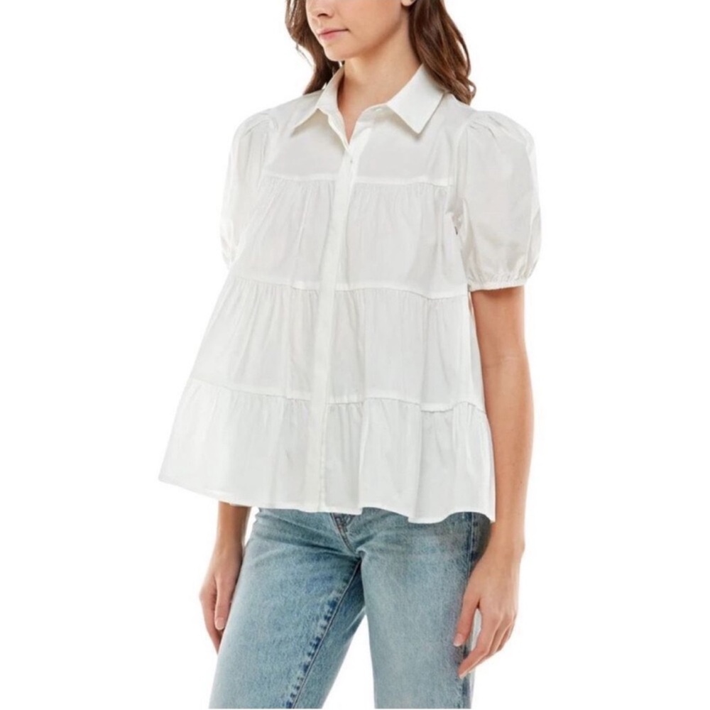 Wayf White Babydoll Top